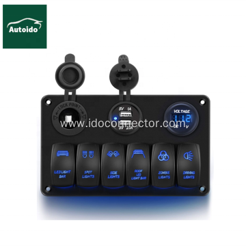 6 Gang Rocker Switch 12V LED Toggle Switches